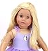 Sophia's Complete Two-Piece Ballet Outfit with Sparkling Leotard, Attached Tulle Overskirt, & Matching Satin Slippers for 18” Dolls, Lavender