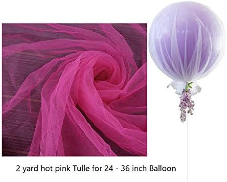 Lioong Red Tulle Net For 24 - 36 inch Balloon Centerpieces Birthday Or Wedding Decoration - 5Pcs/Pack
