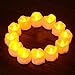 Battery Candles with Remote, 12 Packs PChero Battery Operated Candle LED Unscented Flickering Flameless Tea Lights, Last up to 48 hours, Perfect for Birthday Wedding Party Home Decor - [Yellow]