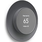 elago Satellite Wall Plate Cover Plus for Google Nest Thermostat 2020 | Durable Material, Easy Installation, Concave and Complementary Design [Charcoal Grey]