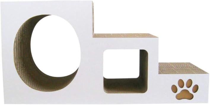 Amazon くらふと工房クレアル 猫つめとぎ ステップトンネル 白 くらふと工房クレアル 爪とぎ 通販