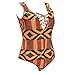 Malloom Women's Plus Size Geometric Printing One Piece Bikini Monokini Swimwear (XXXL)
