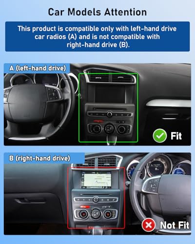 NHOPEEW 2G+64G Android Car Radio for Citroen C4/DS4 2012-2018 - Wireless Carplay & Android Auto - 10 Inch Android Stereo with WiFi EQ GPS Mirror Link FM RDS + AHD Camera & Mic