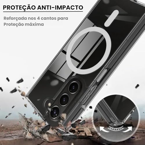 Capa para Samsung [Galaxy S25 FE] Capinha Slim Premium com [Proteção de Câmera] Magnetica Clear Case Transparente [Anti-Amarelamento], Compatível com MagSafe e Anti Impacto (6.7 Pol)