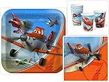 Disney Planes Birthday Party Supplies Pack Including Dinner Plates, Lunch Napkins and Cups for 16 Guests