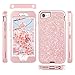 iPhone 8 Case, iPhone 7 Case, iPhone 6/6s Case(Not Plus), Tobomoco Bling Sparkle Glitter Slim Shockproof Drop Protection 3 in 1 Hybrid Hard PC Soft TPU Bumper Protective Case for Women Cute Rose Gold