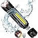 Led Flashlight,Sngg Rechargeable Flashlight with COB Light,USB Flashlight (18650 Battery Included), Zoomable, IP65 Water-Resistant, 1000 Lumens LED(Camping,Hiking,Emergency)