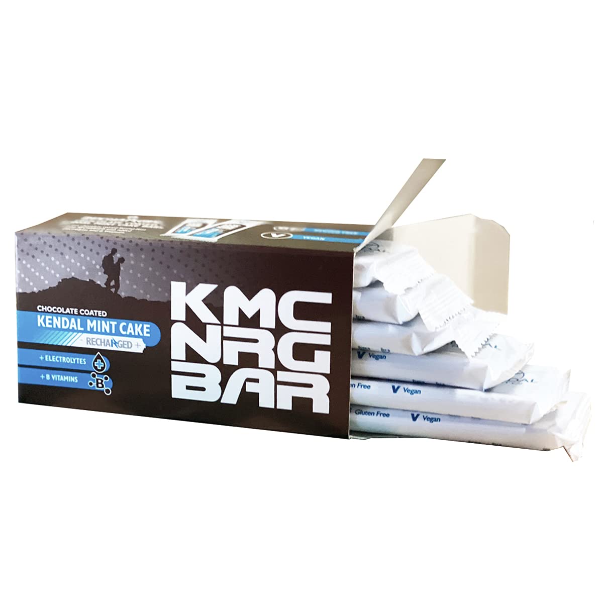 KMC Energy Bars Pocket-sized, Original Flavour, Kendal Mint Cake Recharged, Vegan, Gluten Free with essential Electrolytes & Vitamins35g (6 Count (Pack of 1), Chocolate) โ image 1