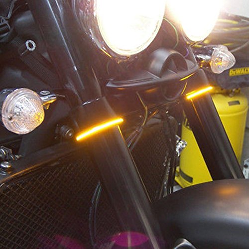 Motorcycle Fork Light Strips IMISO 2 x 15 LED Turn Signals/Running / Brake/License Plate Lights - IP65 Waterproof Universal Lights Strip Kit for Harley Motorbike - Thumbnail 7
