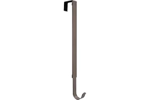 Haute Decor Adapt Adjustable Length Wreath Hanger - Front or Back Door Decor Holder, Extends from 16.5" to 25", Over Door Hanger with Pads on The Back, Holds up to 10 lbs. Brushed Nickel