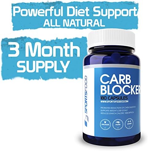 Carb Blocker 750mg x 180 Capsules, Powerful Weight Loss Support, Largest Capsules on Amazon, 90 Day Supply