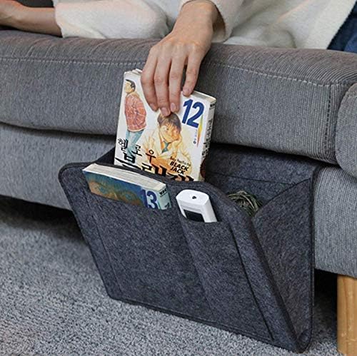 Esteopt Felt Bedside Storage Hanging, Bedside Storage Pockets Bunk Bed Storage Bag Bedside Organizer Caddy For Room (Black) - Image 5