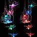 LED Solar Butterfly Wind Chimes Outdoor - Waterproof Solar Powered Changing Light Color 6 Butterflies Mobile Romantic Wind-Bell for Home, Patio, Gifts for Mom, Festival Decor, Night Garden Decoration