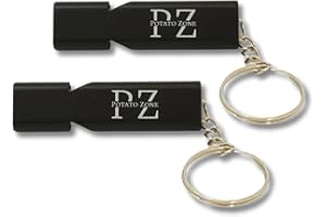 Potato Zone Emergency Whistle – Survival Keychain Whistle Emergency – 120db Loud Safety Whistle for Protection, Camping, Hiking, Sports, Dog Training – Portable Metal Whistle