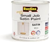 Rustins Small Job Satin Paint White 250ml - Fast Drying Wood Finish