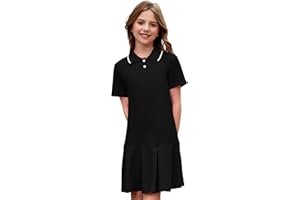 COZYPOIN Girls Active Tennis Dress Polo Short Sleeve Summer Casual School Uniform Pleated Athletic Dresses for 5-14Y