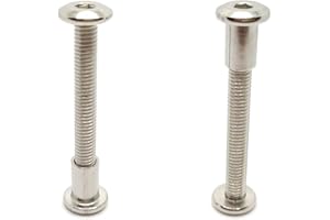 HAOZHENG Screw Post Fit for 5/16 inch(8mm) Hole Dia, Male M6x50mm Female 12mm Hex Drive Binding Bolts for Leather Wood Furniture, Stainless Steel Silver 5 Sets