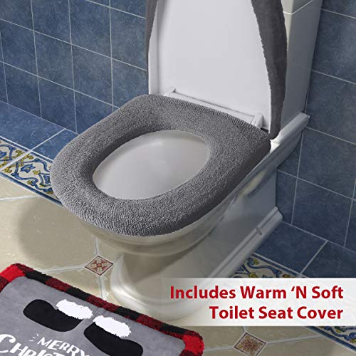 DFantiX Gnome Toilet Seat Cover and Rug Set of 5, Funny Swedish Tomte