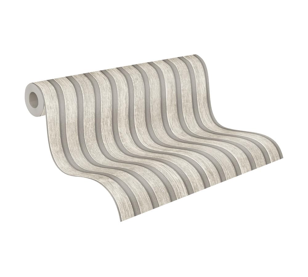 A.S. Création PintWalls II 391095 3D Effect Wooden Wall Scandinavian 10.05 m x 0.53 m Made in Germany Grey/Light Grey — image 1