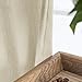 jinchan Casual Weave Semi Sheer Curtains 63 Inch Length Rod Pocket Linen Textured Privacy Voile Panel Window and Door Draperies 2 Panels Beige