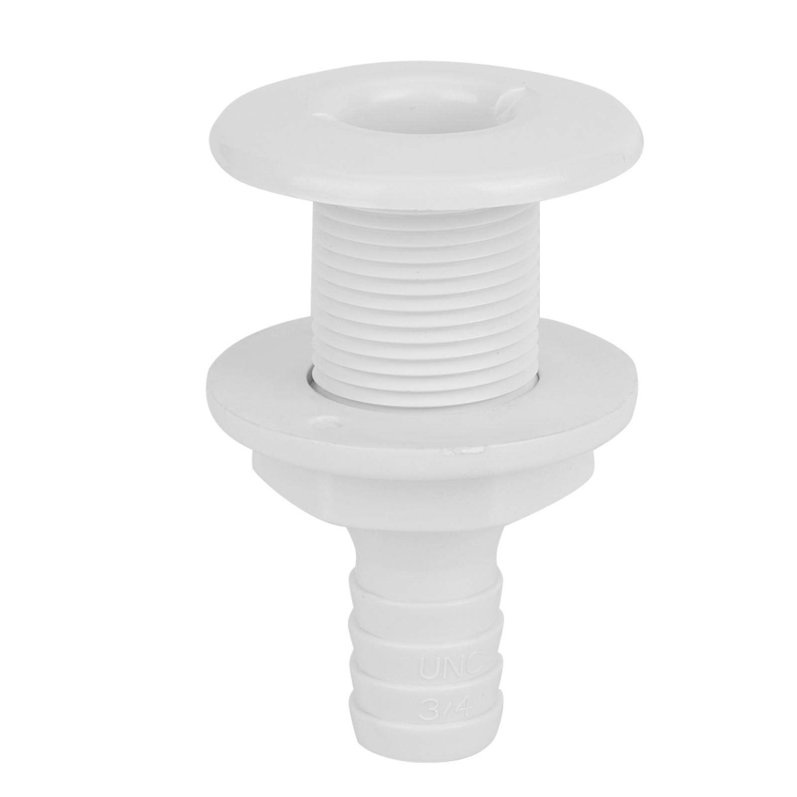 EVGATSAUTO 3/4 inch Thru Hull Fitting, White Plastic Exhaust Fittings Outlet Boat Marine Yacht Drain Through Hull Fitting Connection