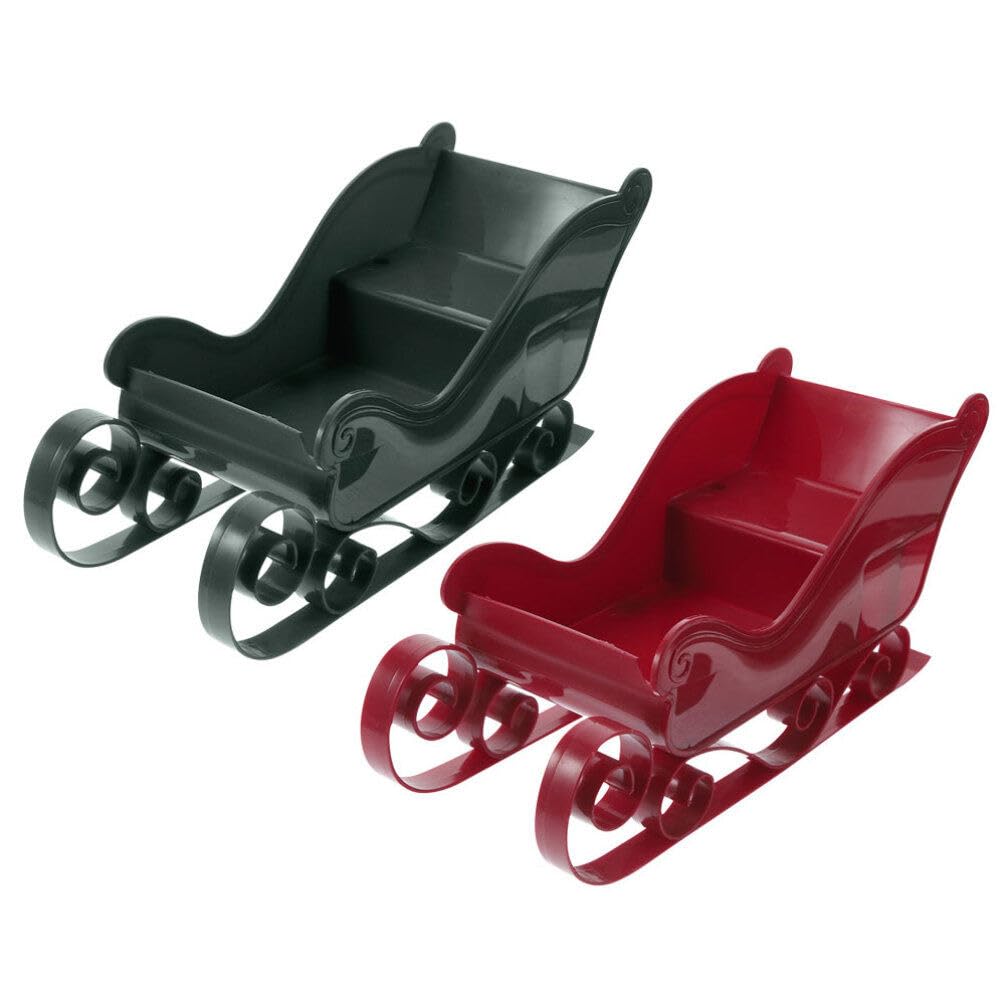 Didiseaon 2pcs Miniature Sleigh Ornament Christmas Santa Sleigh Decoration Xmas Tree Hanging Pendant Mini Sled Model Tabletop Sleighs Figurines for Shelf Mantle