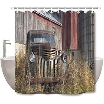 Ambesonne Vintage Car Shower Curtain Old Broken #vintage #european #sports #cars  Ambesonne Vintage Car Shower Curtain Old Broken
