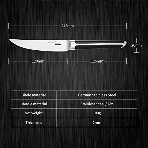 Steak Knives, SKY LIGHT 4.5 inch Non Serrated Steak Knife Set of 4