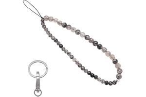 C&L Accessories Beaded Phone Charm Cell Phone Lanyard Wrist Strap Handmade Natural Gemstone