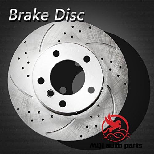 MQJ auto parts New 1pc Front Left Drilled Slotted Vented Disc Brake Rotor 5 Lugs Fit BMW E39 01-03 525i 96-00 528i