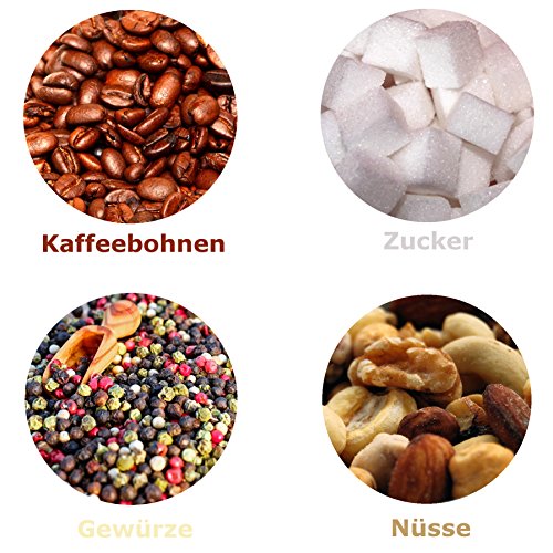 ROMMELSBACHER Kaffeemühle EKM 100 - Schlagmesser aus Edelstahl, Edelstahl Bohnenbehälter, Füllmenge 70 g, Mahlgrad über… – Bild 4