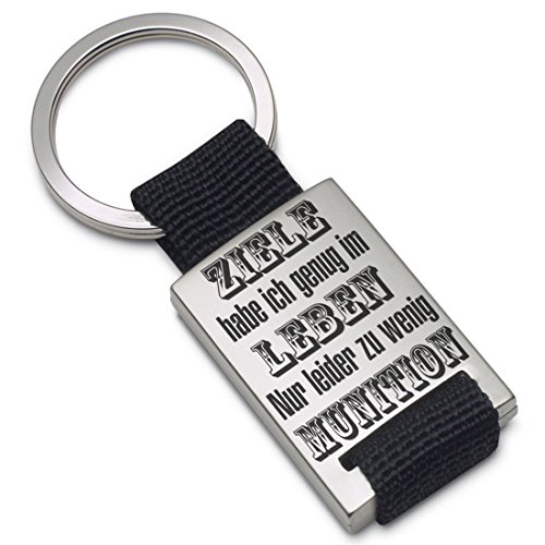 Lieblingsmensch Lieblingsmensch Schlüsselanhänger Modell: Ziele habe ich genug Porte-clés, 12 cm, Noir (Schwarz)