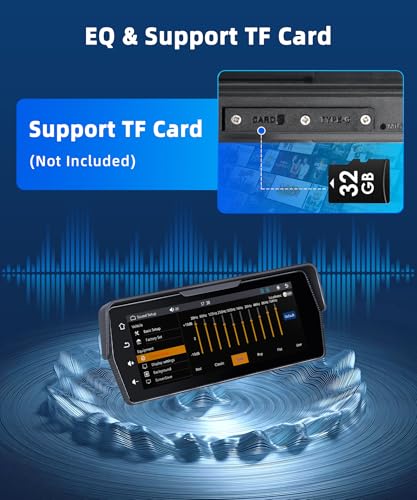 Rimoody Wireless Carplay Motorcycle Display with Dashcam 2 Front and Back Camera, 6.86 Inches Touchscreen Portable Carplay Android Car Screen for Motorbike with Mirror Link/Bluetooth/IP68 Etanche