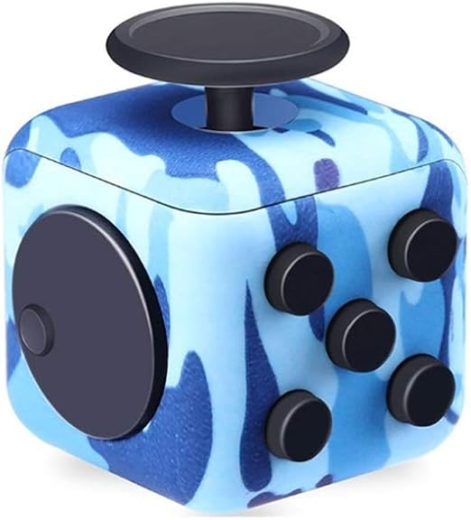 blue camo fidget cube