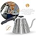Pour Over Coffee Kettle with Thermometer - Gooseneck Drip Stainless Steel Stovetop Tea Pot (1L)