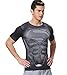 Red Plume Men's Compression Sports Shirt,Leisure Movie Hero Fitness T-Shirt (M, Black)