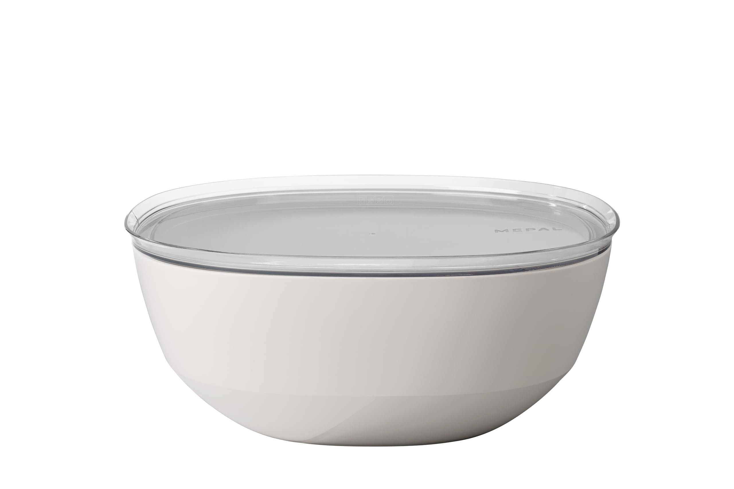 Mepal - Serving Bowl with lid Silueta - Dishwasher & Microwave Resistant - Salad Bowl - Tapas Bowls - Tableware - 5000 ml - Nordic White