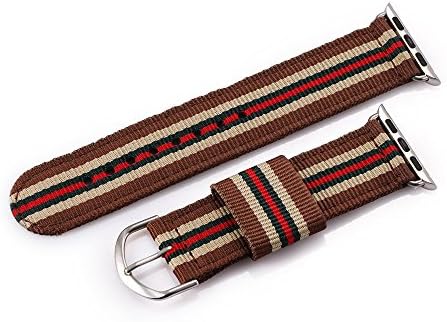 Apple Watch Band, Torntisc Nylon Canvas Replacement Sport Band Strap Bands Replacement Bracelet for 38mm Apple Watch iWatch (Brown)