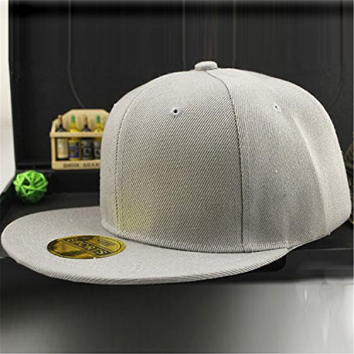 Donna Pierce Adjustable Men Women Baseball Cap Solid Hip-Hop Snapback Flat Hat Visor Gray