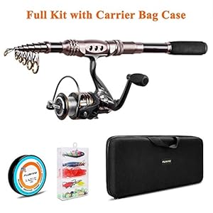 PLUSINNO Fishing Rod and Reel Combos Carbon Fiber Telescopic Fishing Pole with Reel Combo Sea Saltwater Freshwater Kit…