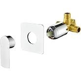 Shower Valves Wall Mount Shower Faucet Rough-In Valve Bathroom Trim Kit Single Handle Tub Shower Valve Mixer Chrome 2499CP