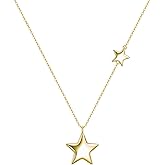 Rnivida Gold Plated 925 Sterling Silver Moon and Star Necklace Hypoallergenic Celestial Jewelry for Women with Adjustable Chain 18''