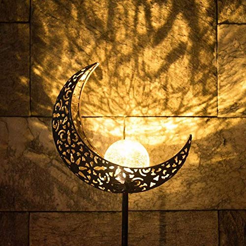Upgraded 2022Outdoor Garden Solar Lights. Sun and Moon Stake Decor Set