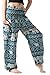 B BANGKOK PANTS Harem Pants Women Yoga Boho Clothes with Pockets (as1, alpha, one_size, regular, regular, Green Elephant)