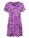 CTC Womens V Neck Short Sleeve Tie Dye Pleats Tunic Top - Made in USA