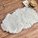 LEEVAN Faux Fur Rug Supersoft Plush Fluffy Chair Cover Sheepskin Rug Seat Cover Shaggy Throw Floor Mat Carpet Accent Rugs- 2 ft x 3 ft, Ivory White