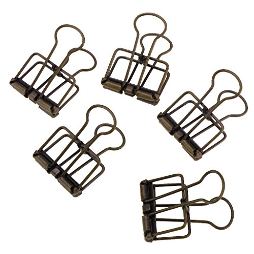 image for Homyl Pack of 5 Pieces Metal Wire Binder Clips,Hollow Out Paper Organi