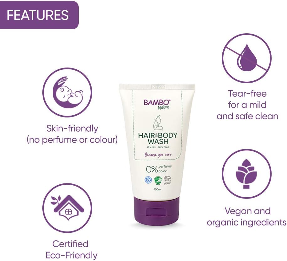 Bambo Nature Kids Shampoo and Body Wash, 150ml,Bath Wash for Sensitive Skin Tear-Free Shampoo - Image 5