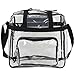 Eastsport Clear Bag for Stadium Events 12×5×12 Clear Tote Lunch Bag with Reinforced Straps for Work and Sporting Events, Black