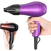 Lightweight Mini Hair Dryer for Pour Painting & RV Compact Travel Blow Dryer for Kids 1000W Ionic Dryer with Concentrator Cool Shot Button